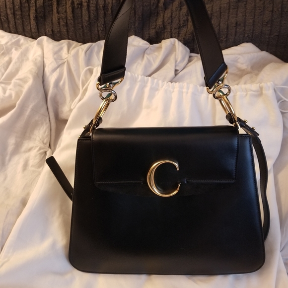 Authentic Chloé C medium leather shoulder bag - Picture 4 of 14